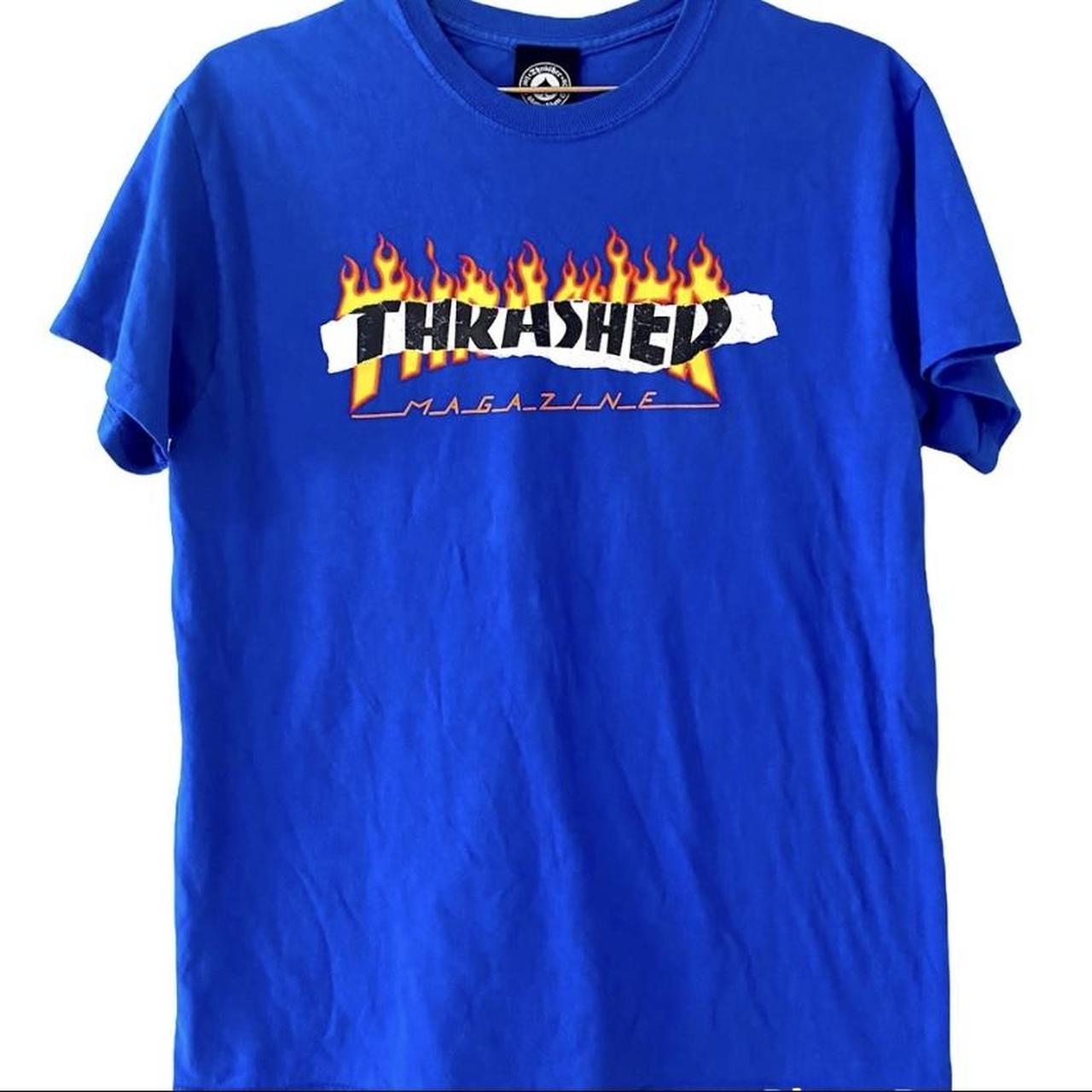 Royal blue thrasher shirt sale