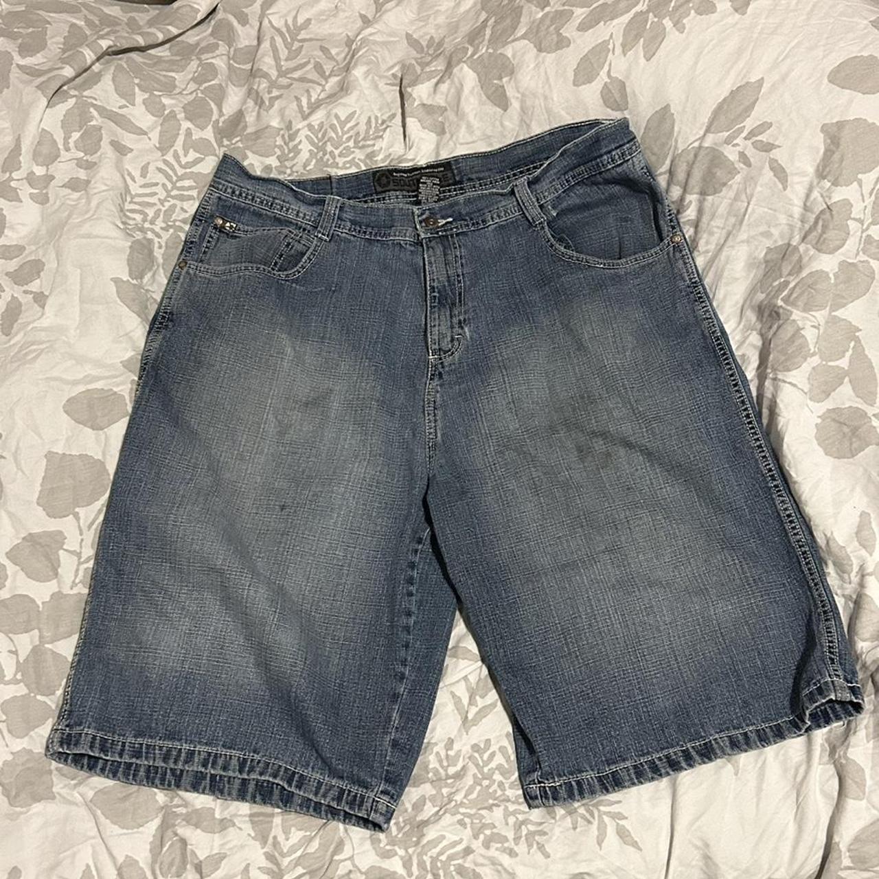 Southpole Men's Grey and Blue Shorts | Depop