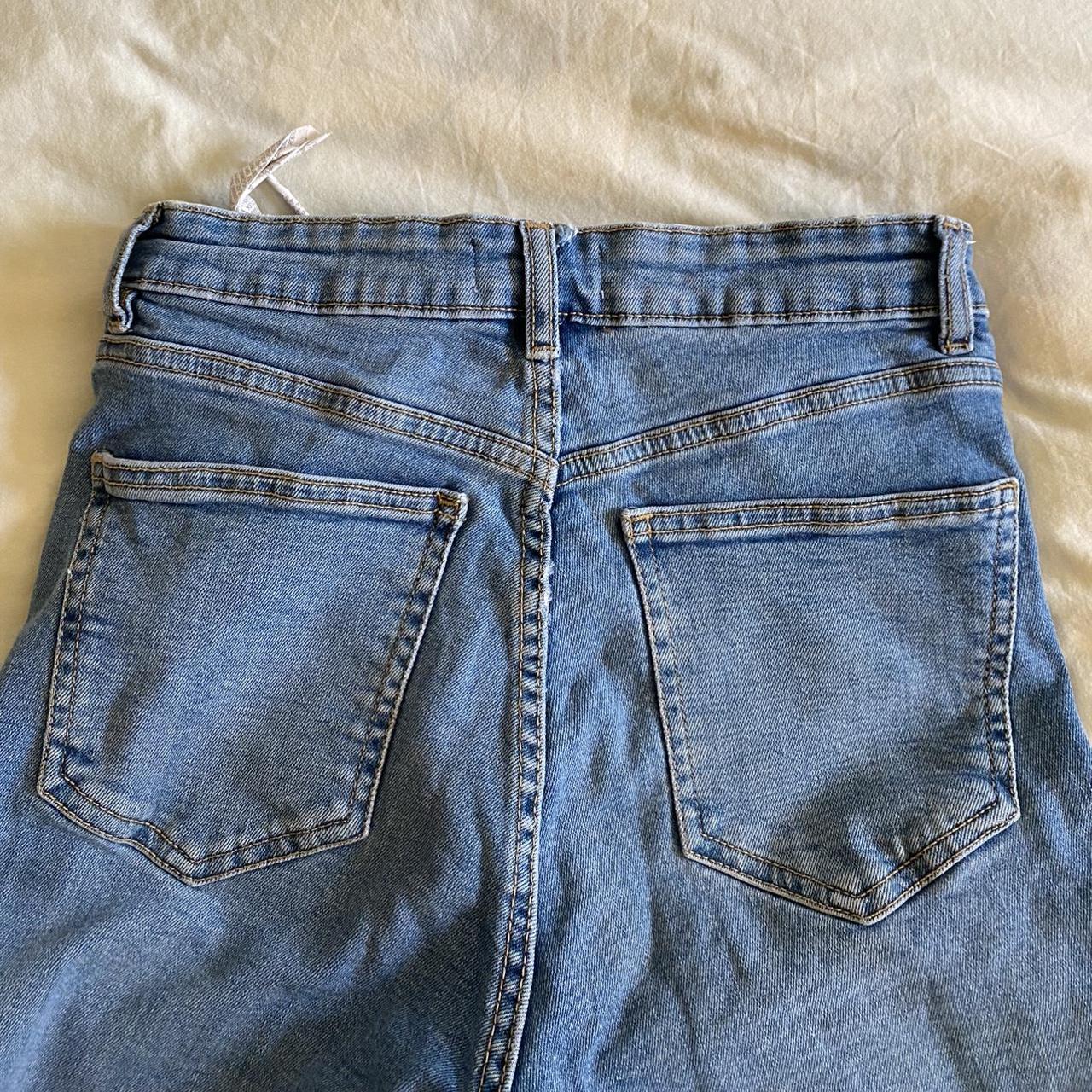 Zara denim jeans in light washed blue Size is 28... - Depop