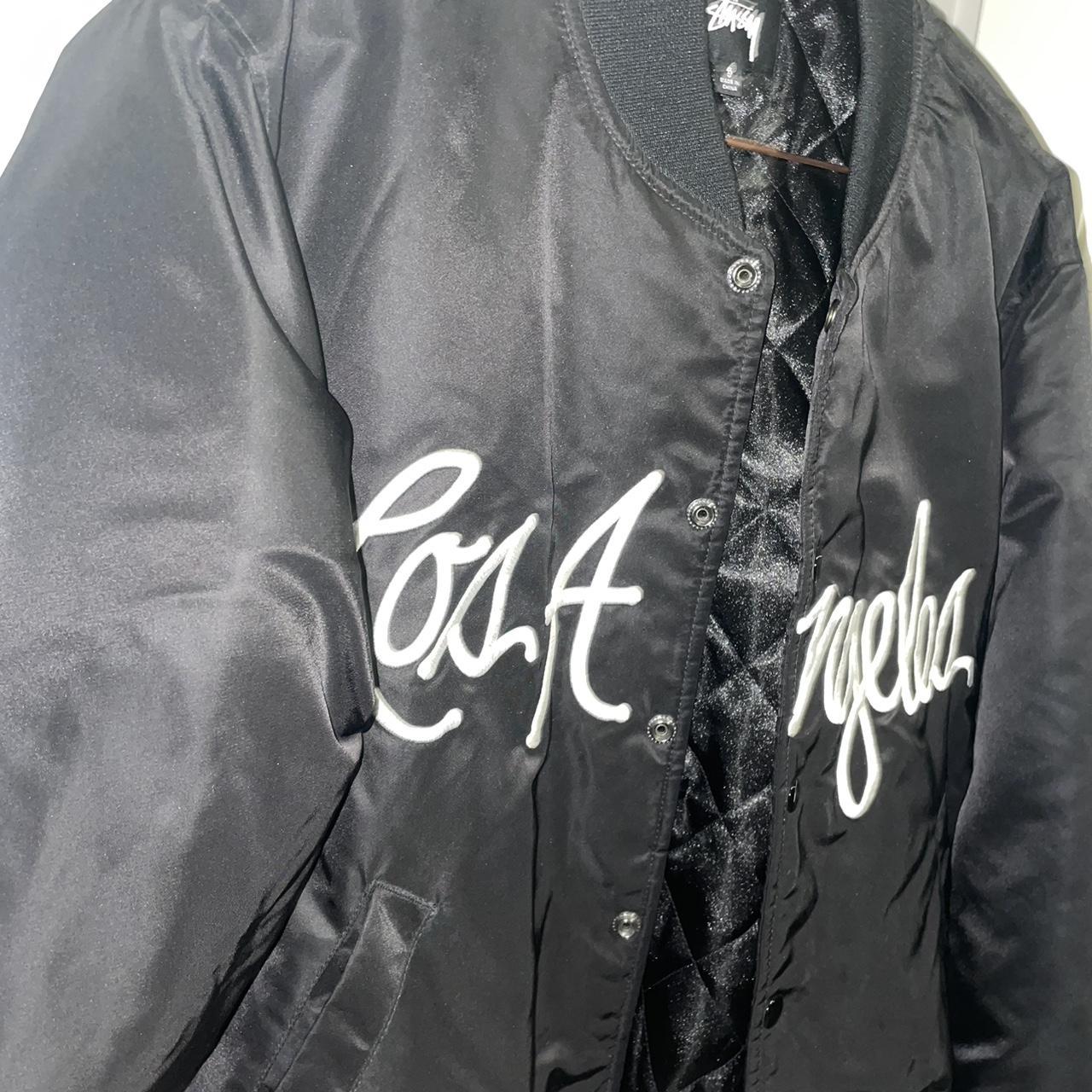 STUSSY NY CHAPTER SATIN VARSITY JACKET M 【公式通販】