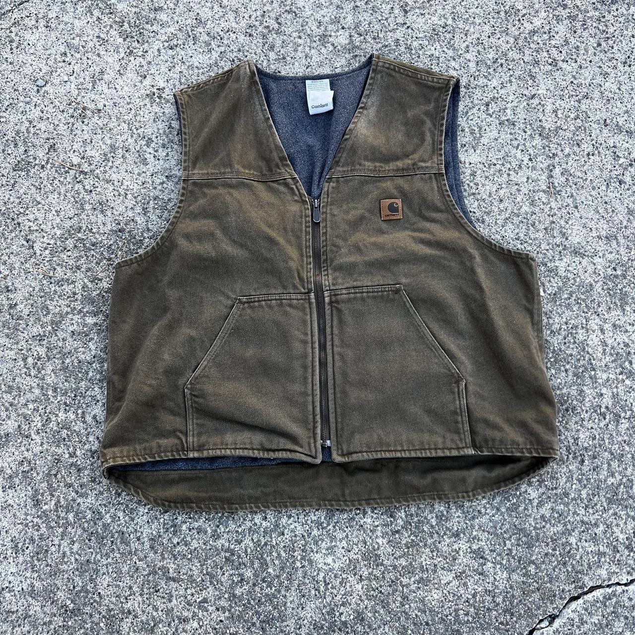 Men's Khaki and Brown Gilet | Depop