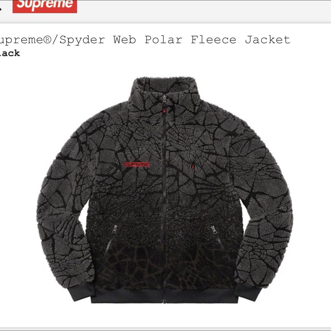 Supreme X Spyder Web Fleece Jacket Black Size L... - Depop