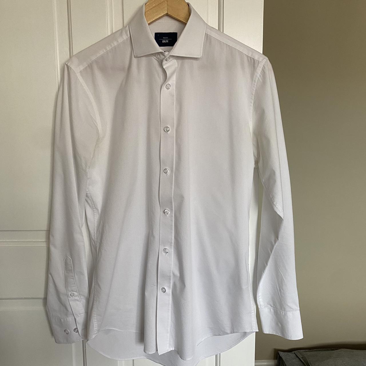 Moss Bros White Shirt 15” neck slim fit RRP £40 Depop
