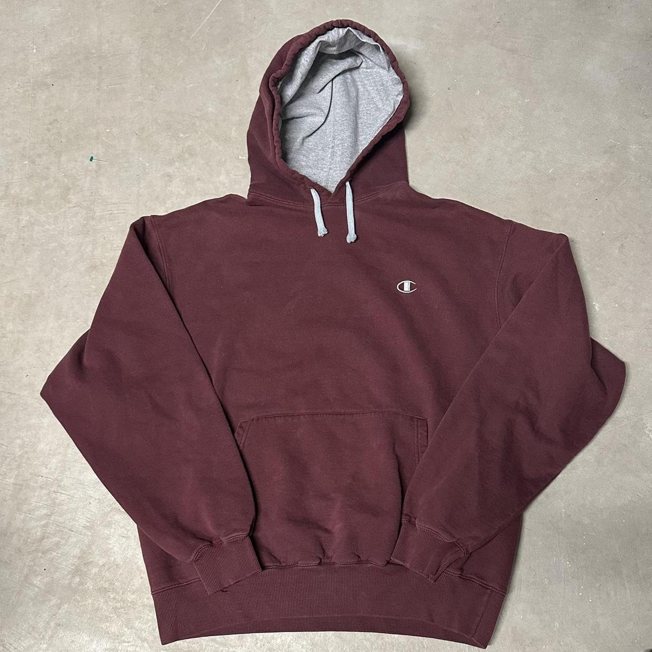 Champion Men's Burgundy Hoodie | Depop