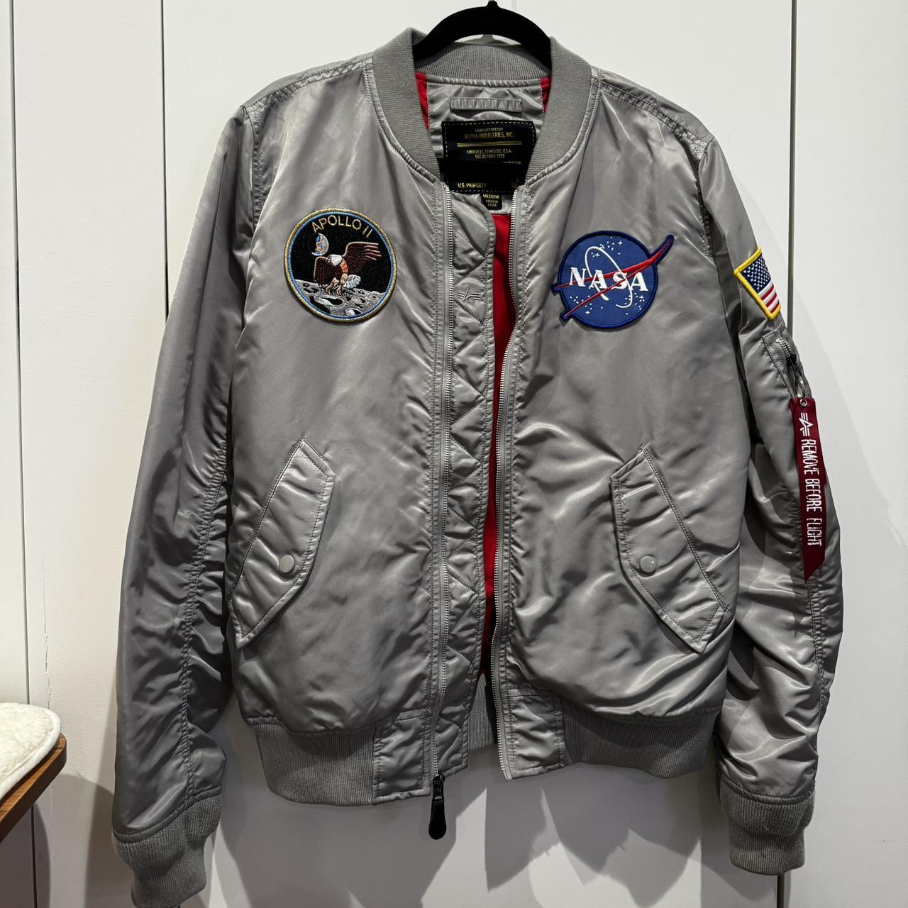 Alpha Industries Nasa Jacket Silver Vintage Like New Alpha