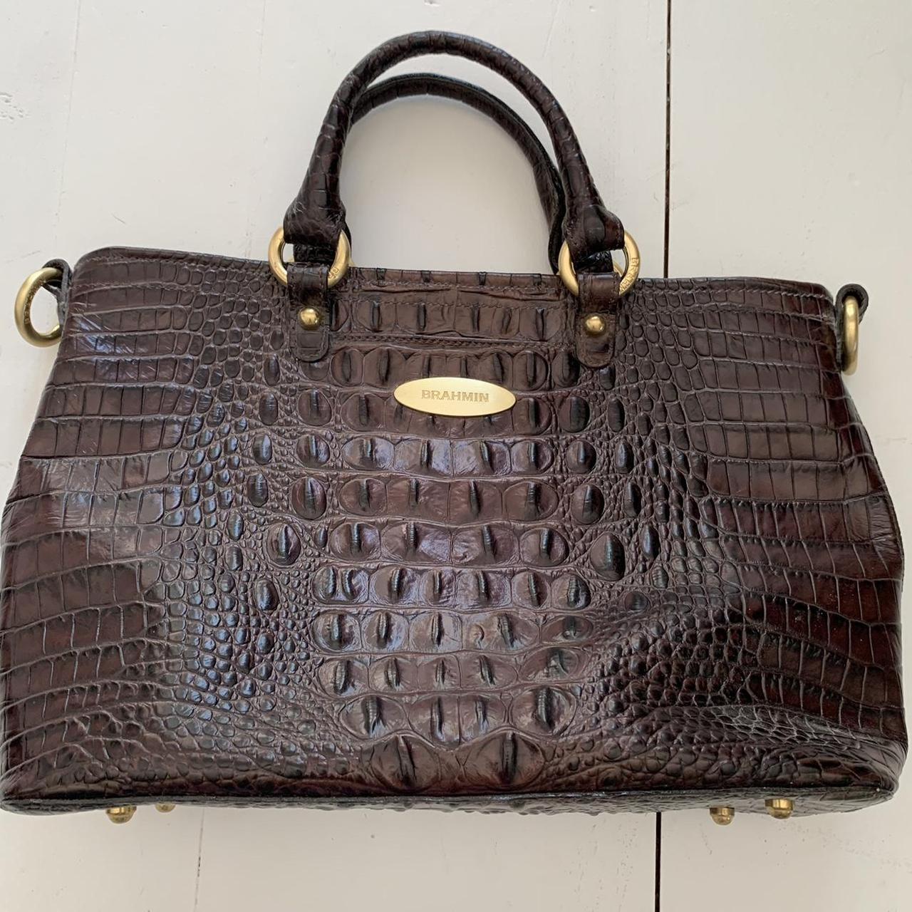 Buy Vintage Brahmin Faux Crocodile Brown Leather Embossed Purse Hand Clutch  Bag With Brass Magnetic Clasp Online in India - Etsy