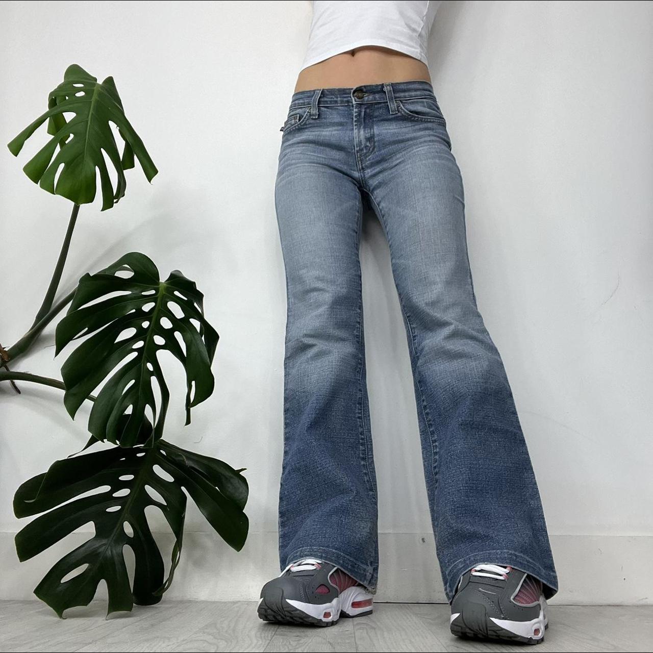 True vintage ultimate 90s low rise denim flared… - Depop