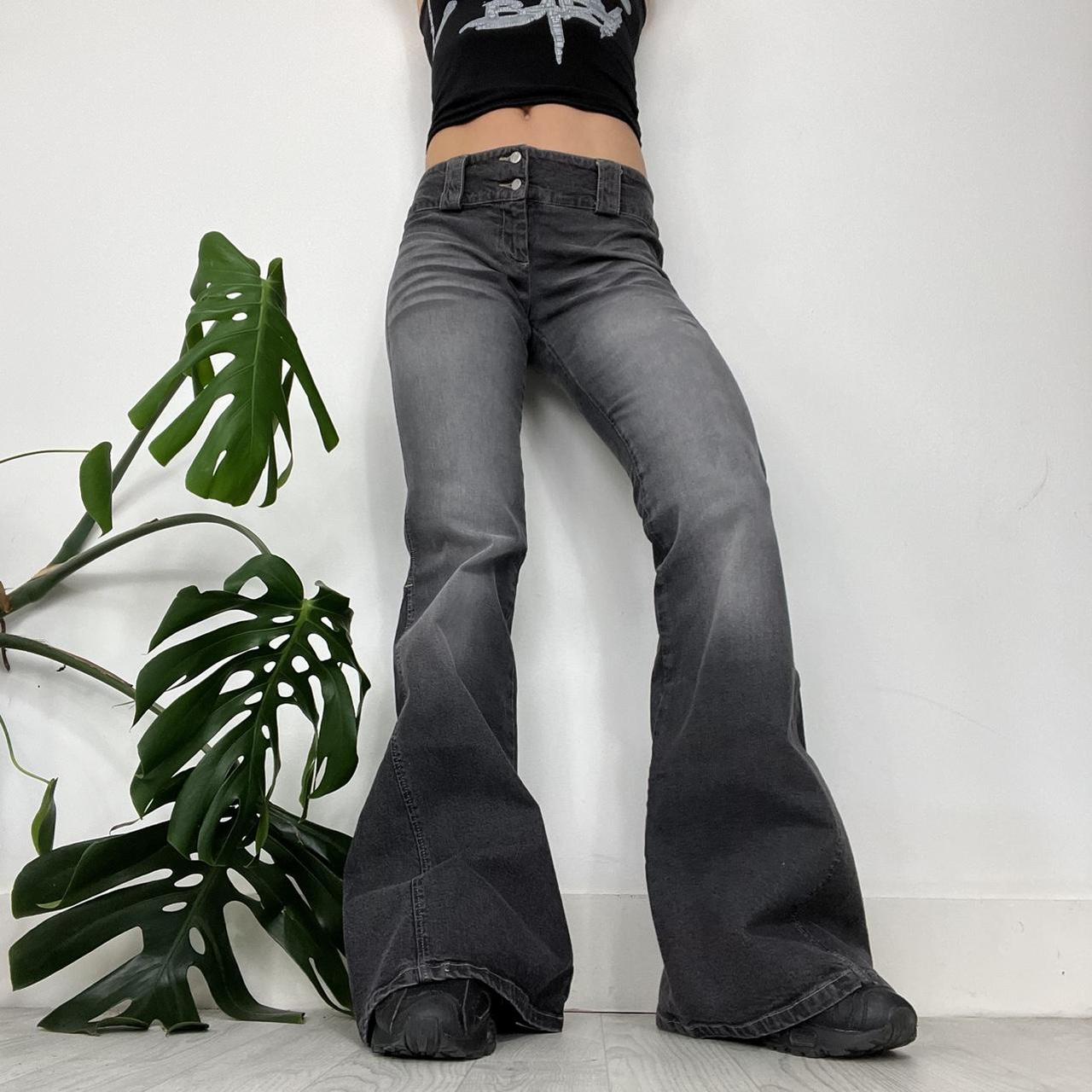 Women's Black and Grey Jeans Depop