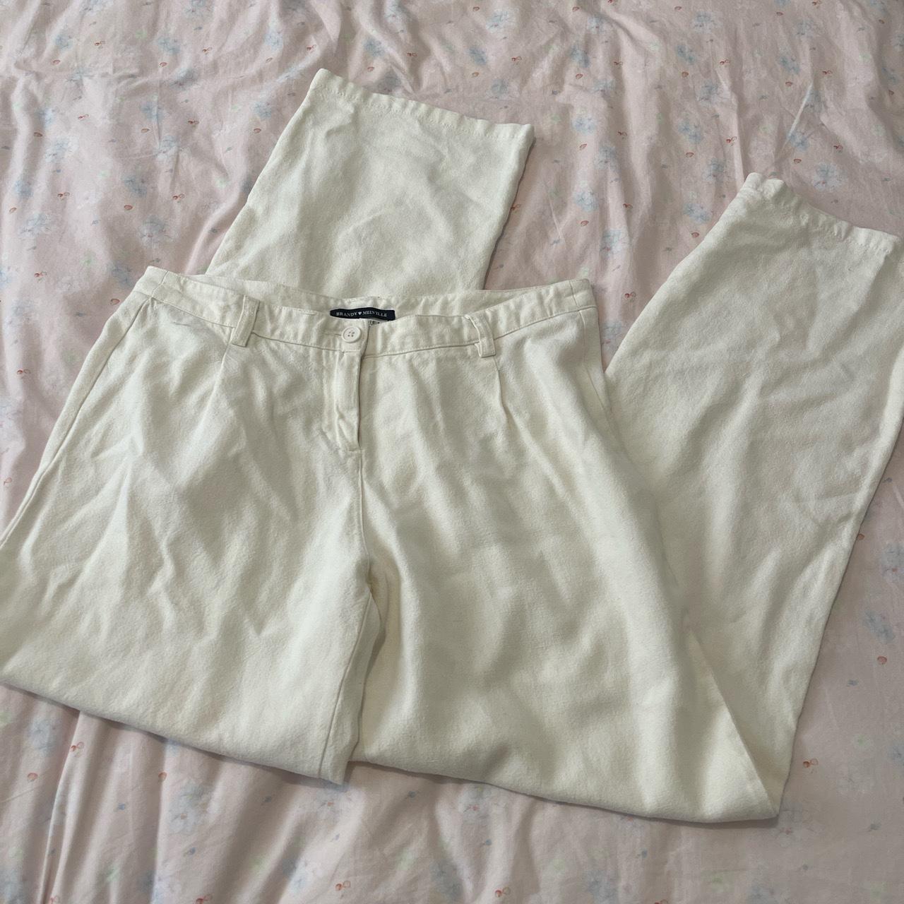 Brandy Melville low rise soft linen pants (fit a... - Depop