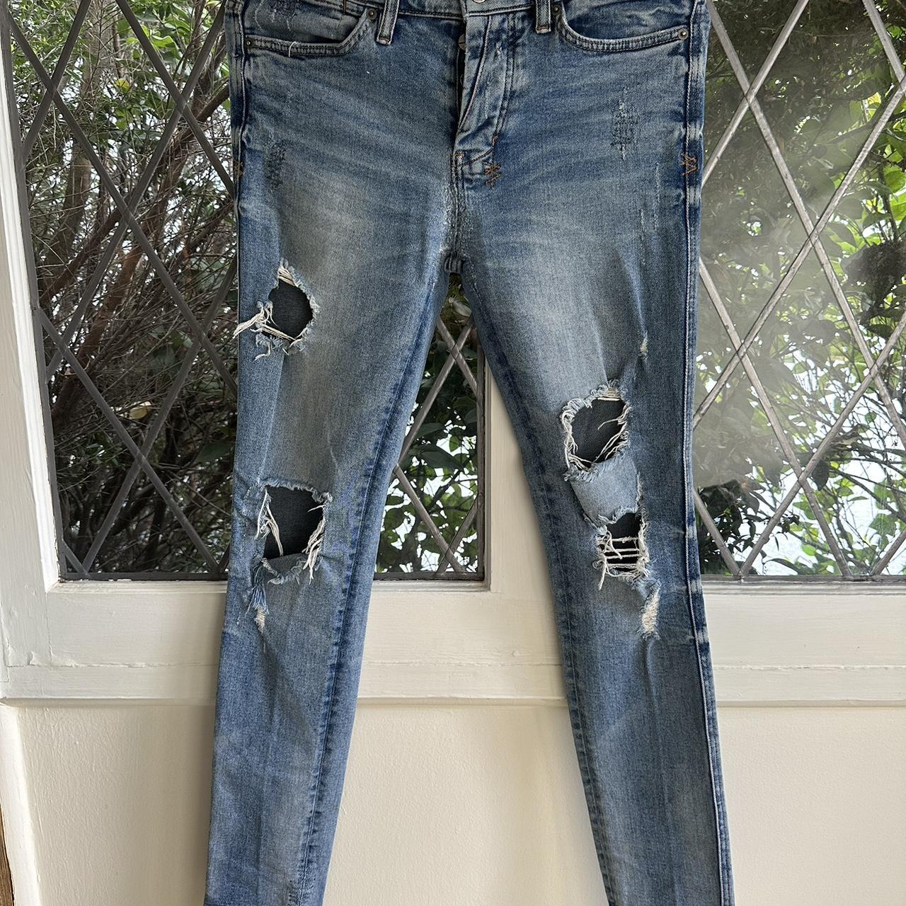 Ksubi Blue Distressed Denim Jeans Pants store Size 33x33 Streetwear Designer