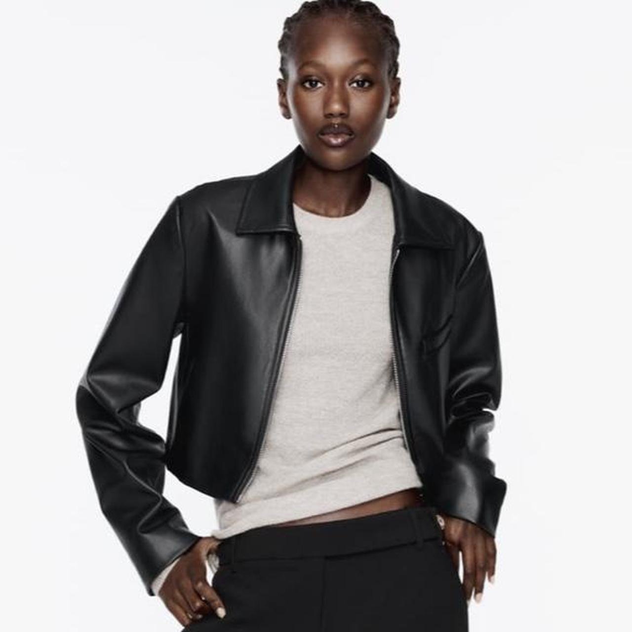 Brand new without tags zara cropped leather jacket,... Depop