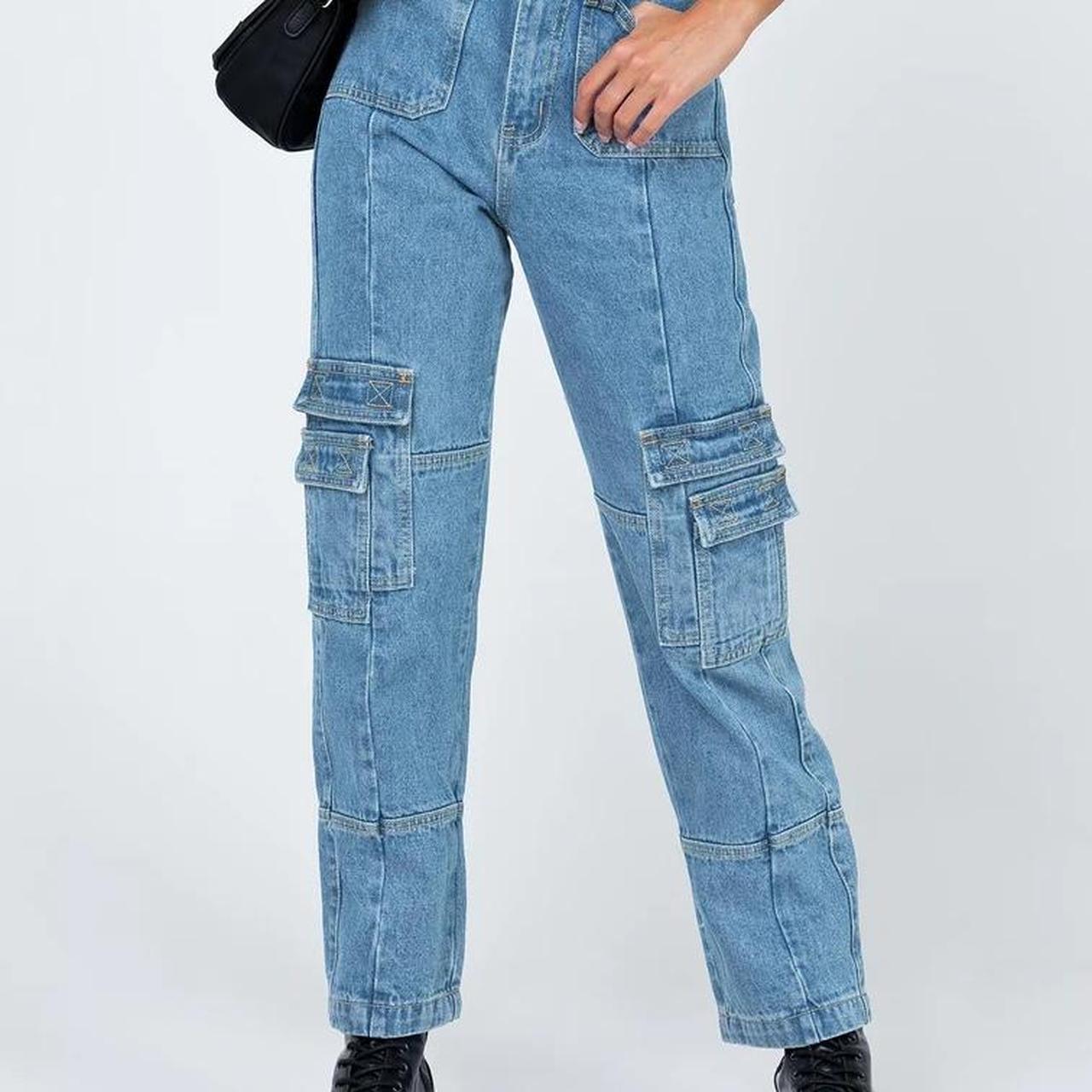 Never Out Of Pockets'' Cargo Jeans in Blue