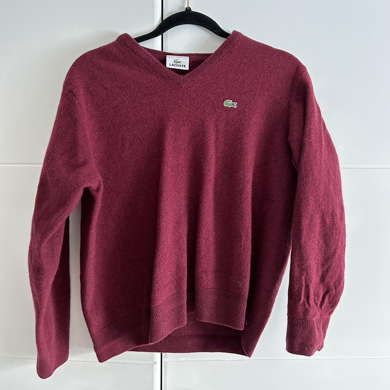 Lacoste burgundy outlet jumper