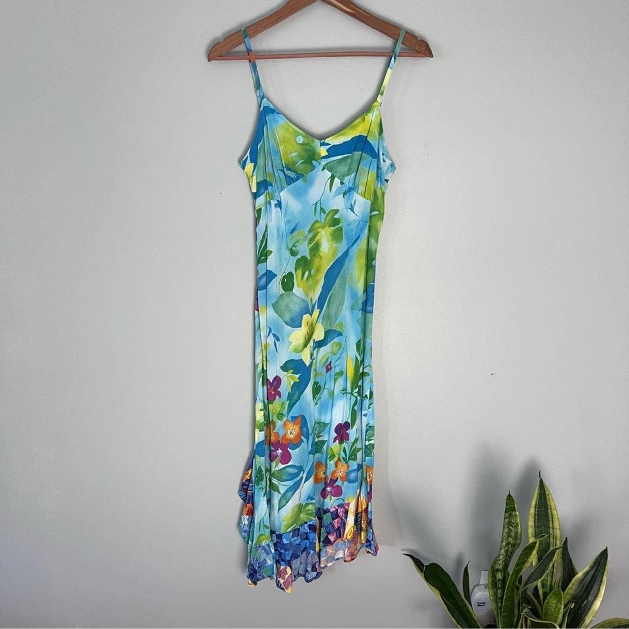 Jams World Women's Blue and Green Dress | Depop