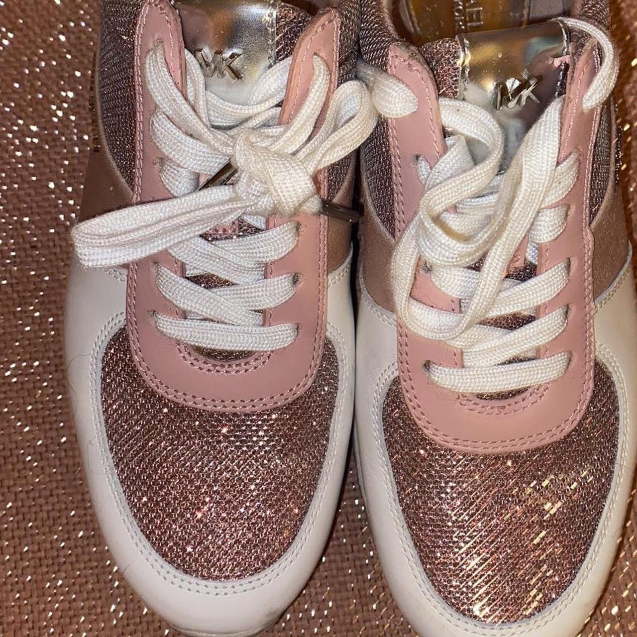 Michael Kors Pink Glitter Air Bubble Billie Trainers. Depop