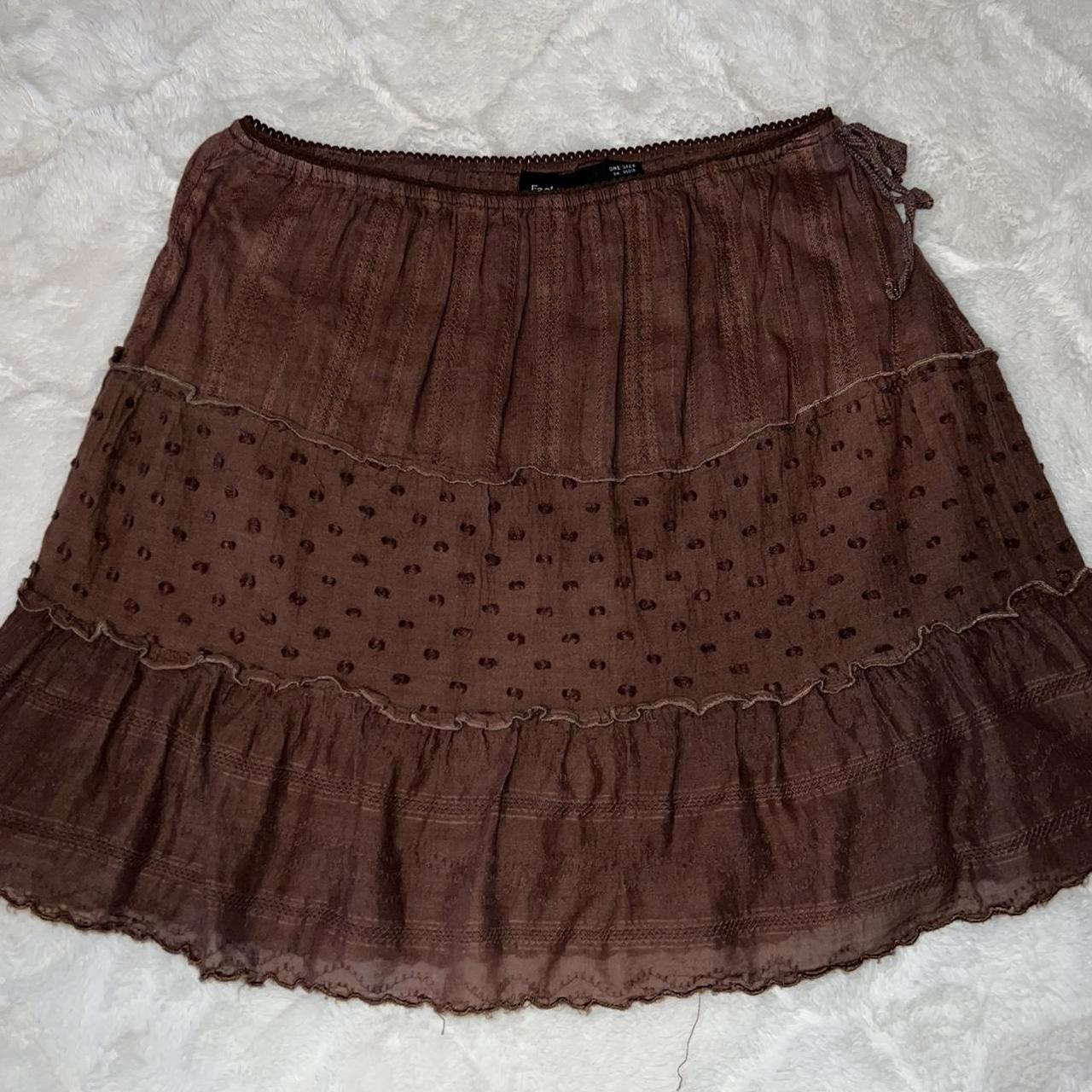 fashion fuse brand brown mid skirt 🤎 - Depop