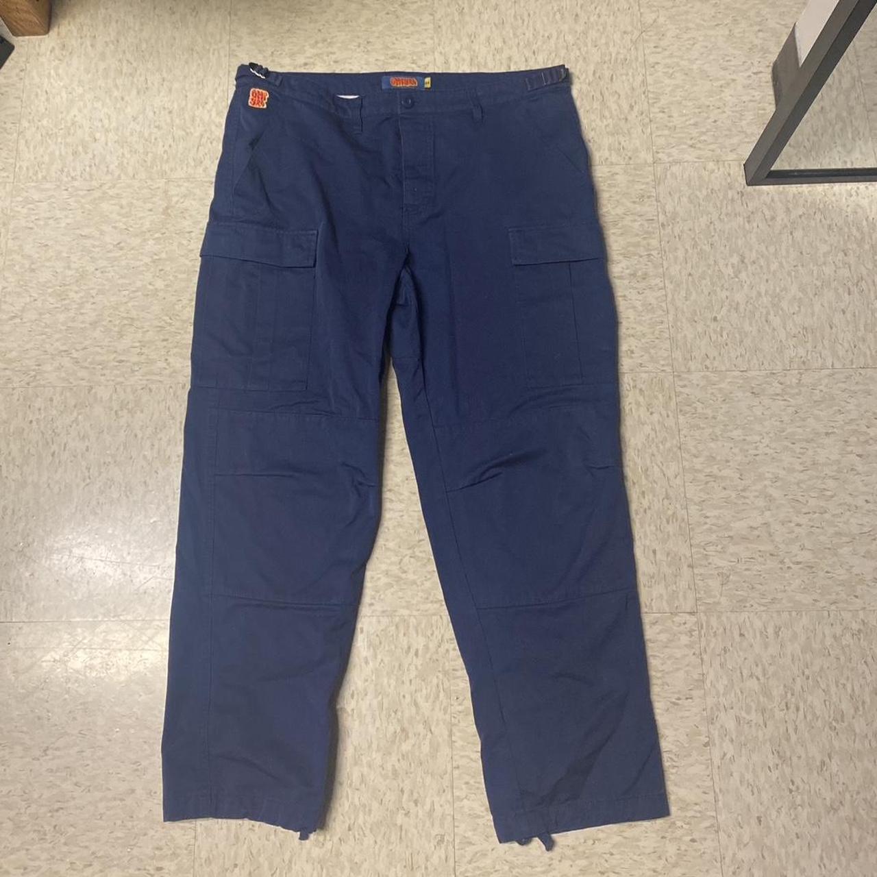 Empyre Navy Blue Cargo Pants With Adjustable Waist Depop