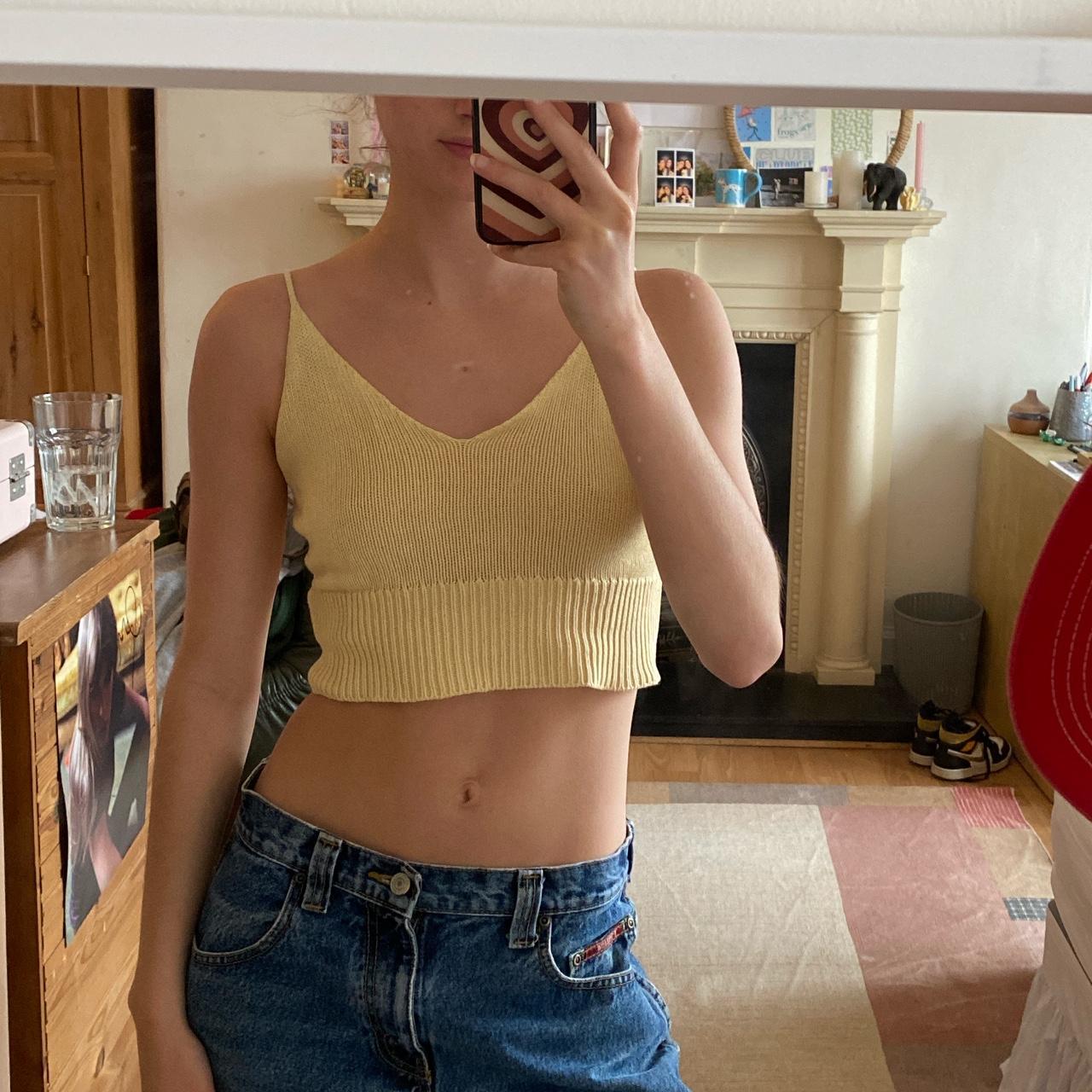Brandy Melville yellow crochet top. In amazing... Depop