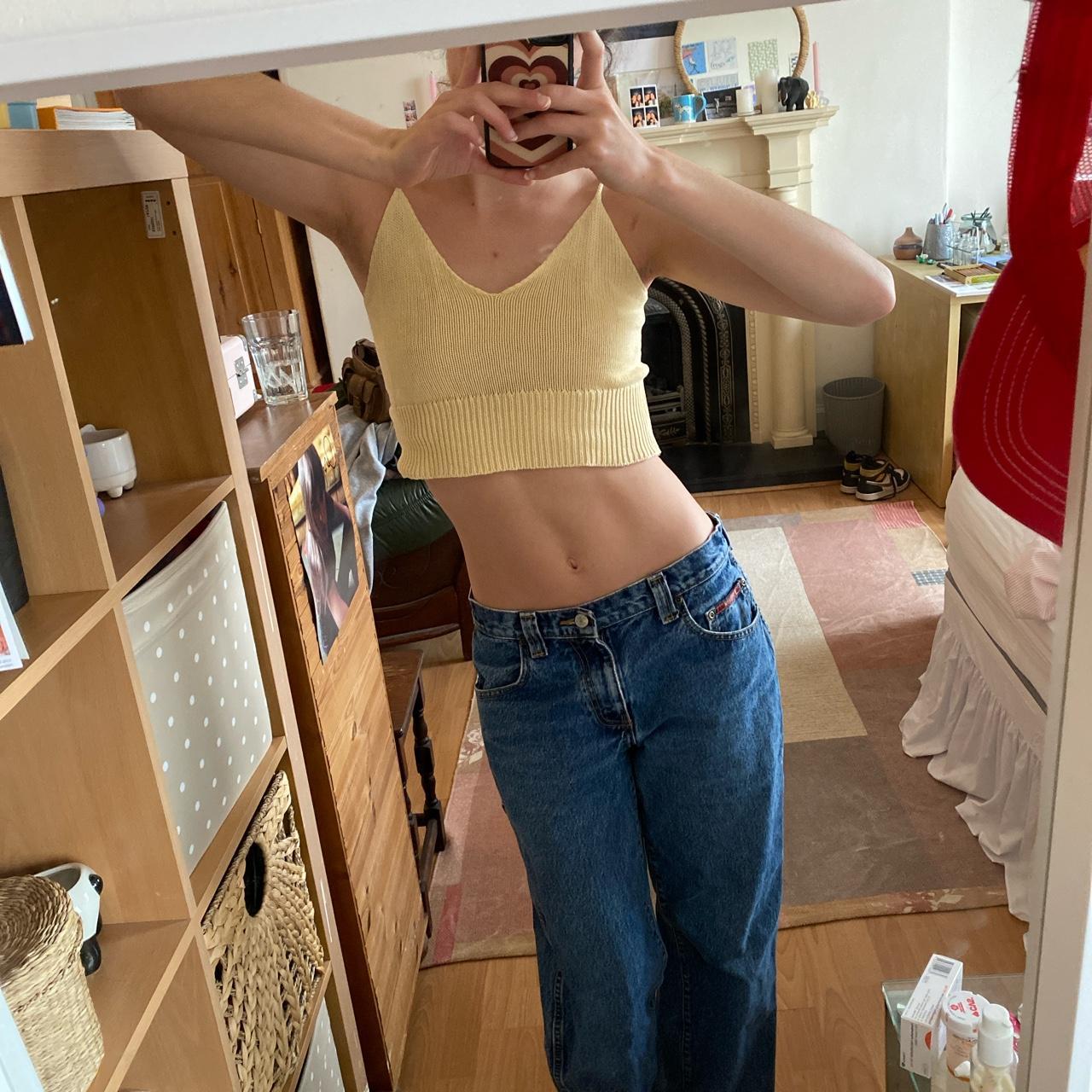 Brandy Melville yellow crochet top. In amazing... Depop