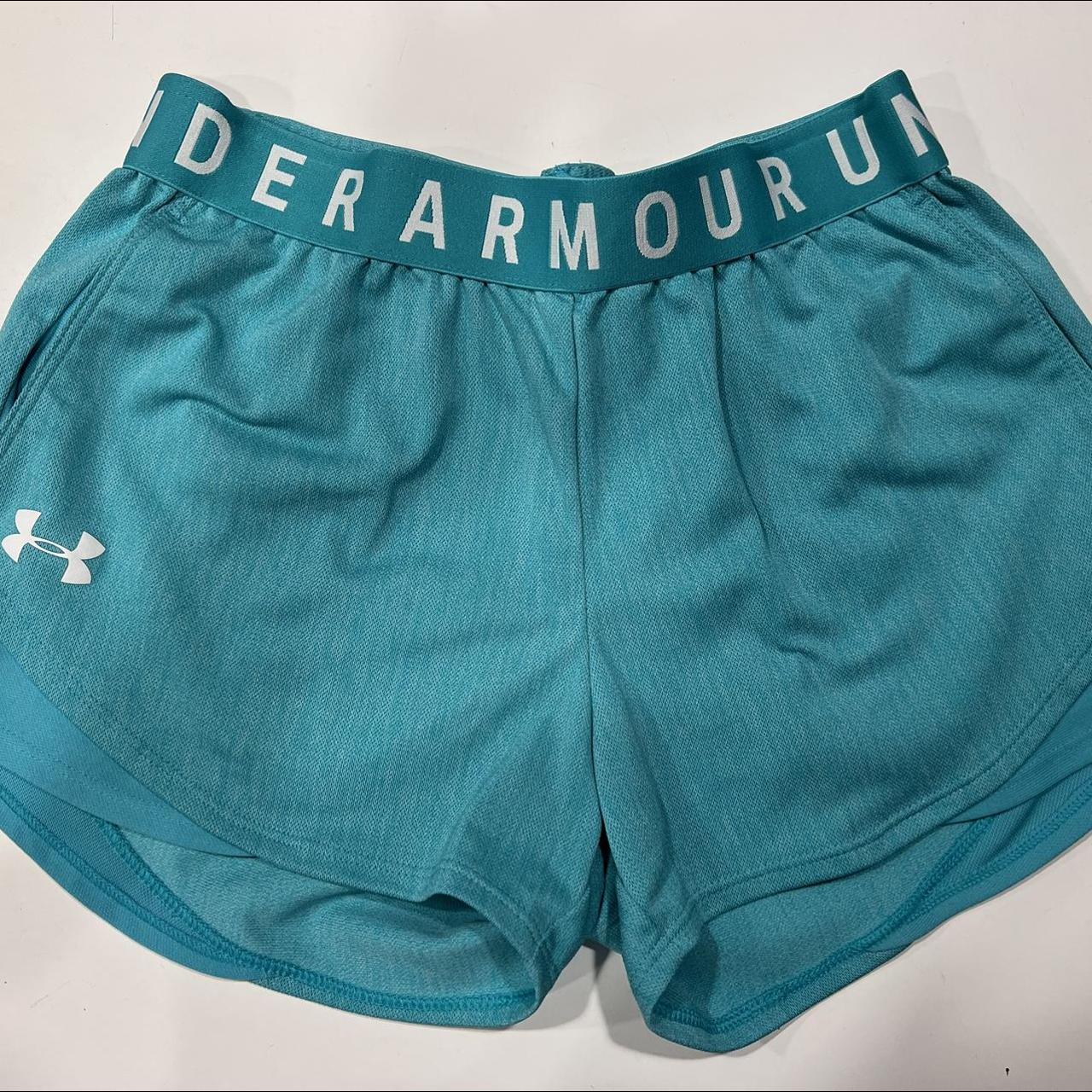 Blue under online armour shorts womens