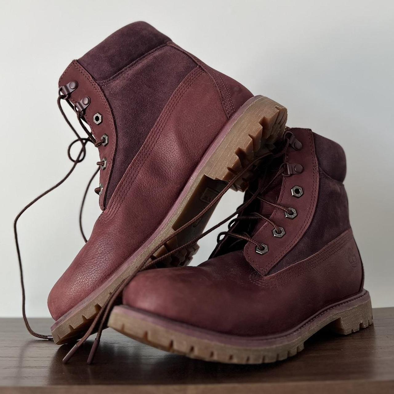 MAROON TIMBERLAND BOOTS • In - Depop