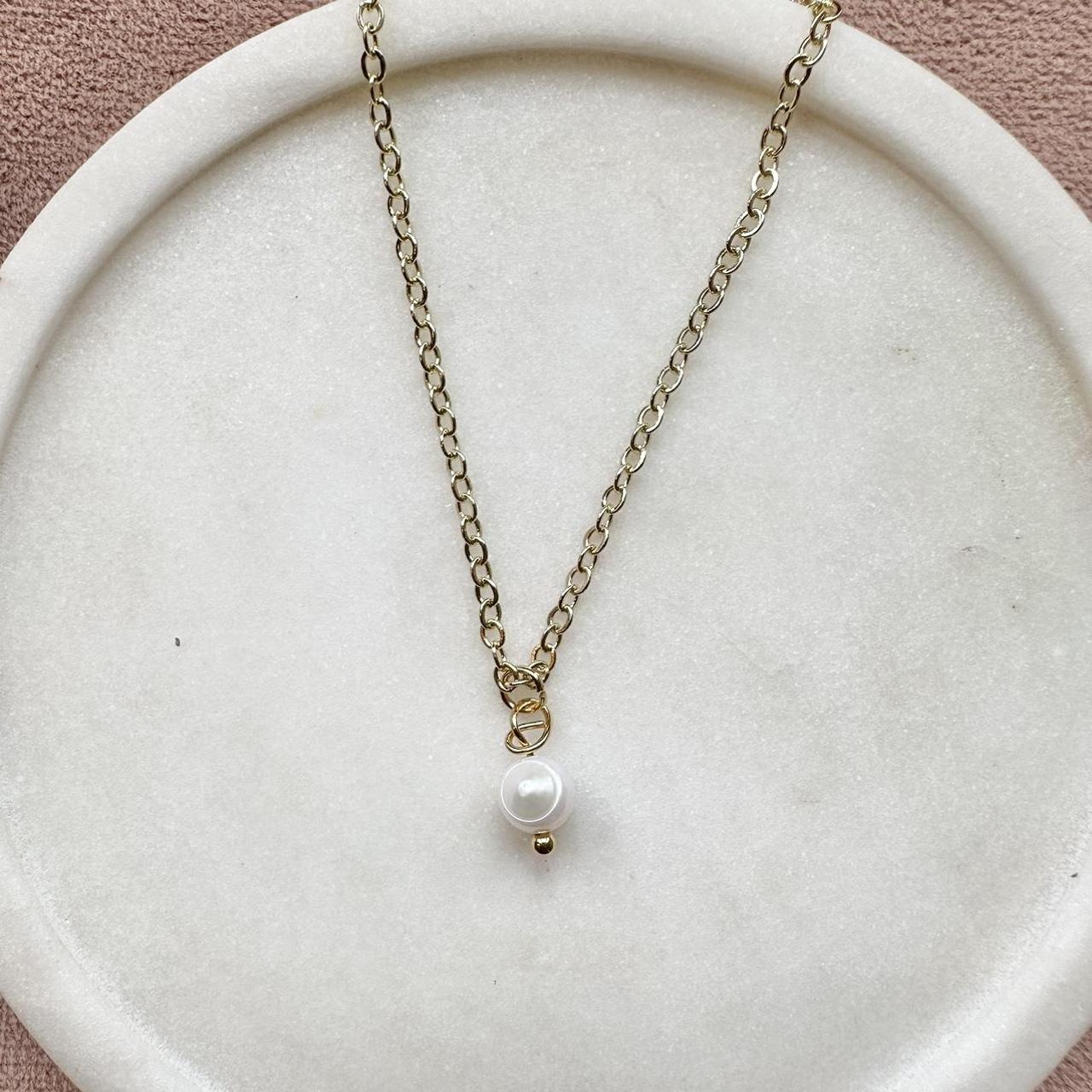 24K Gold Plated Freshwater Pearl Pendant Depop   P0 