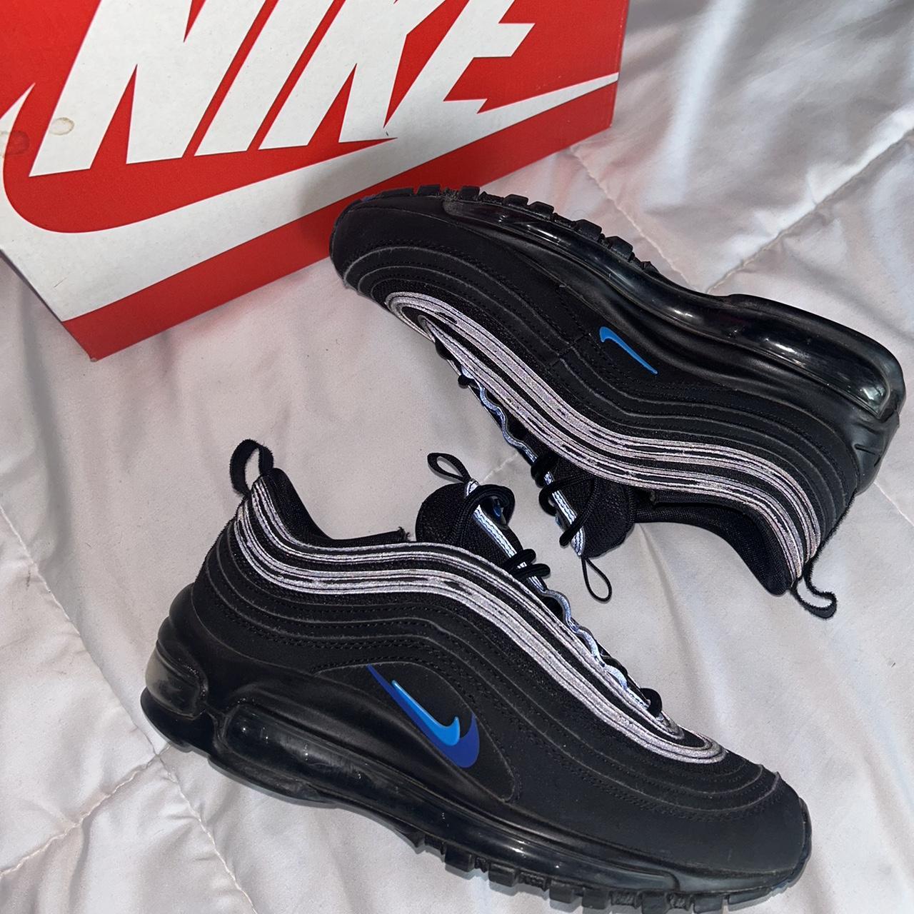 Nike air max 97 black and blue clearance tick