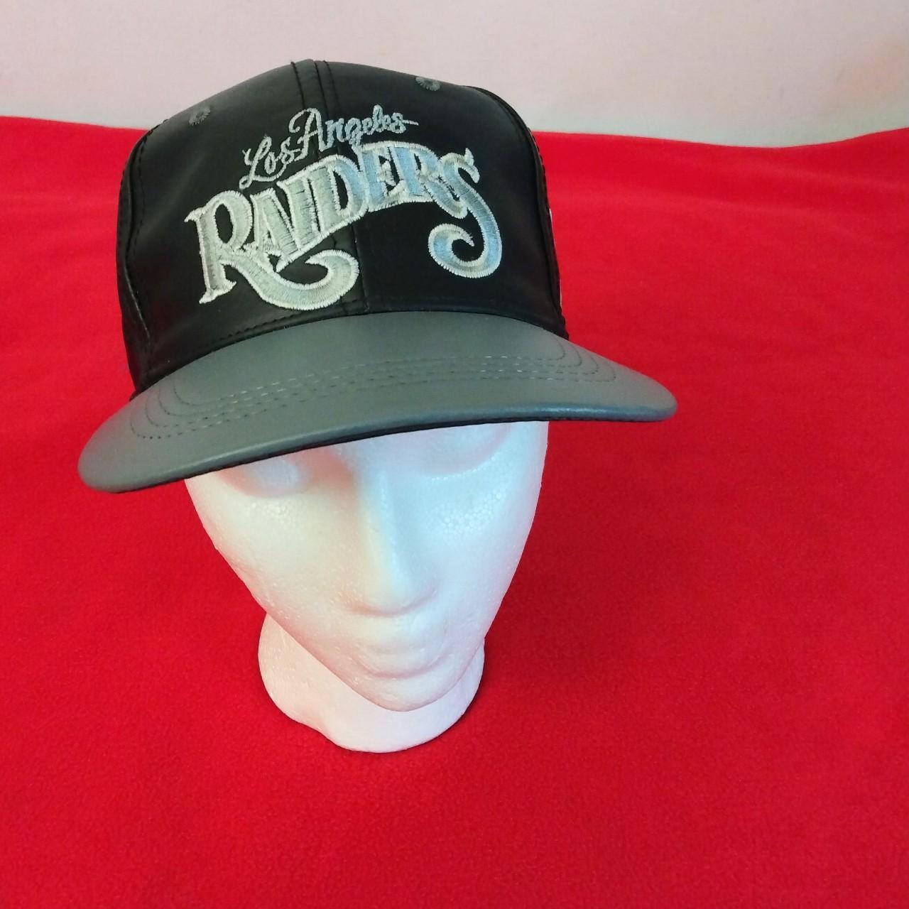 Vintage 1990s Leather Oakland Raiders SnapBack With - Depop