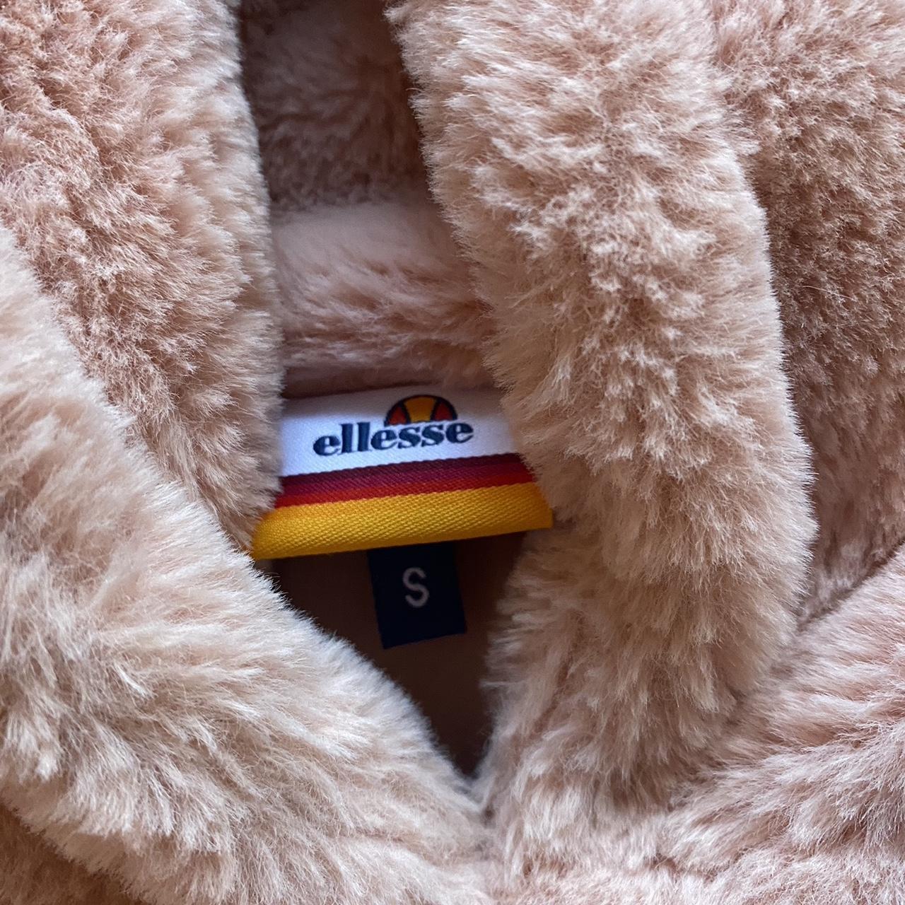 Ellesse cropped pink fur hoodie Great condition. Depop