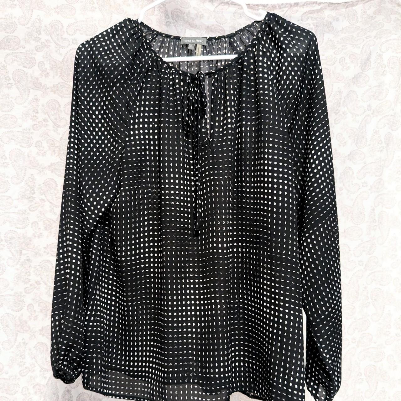 Vince camuto black and hotsell white blouse