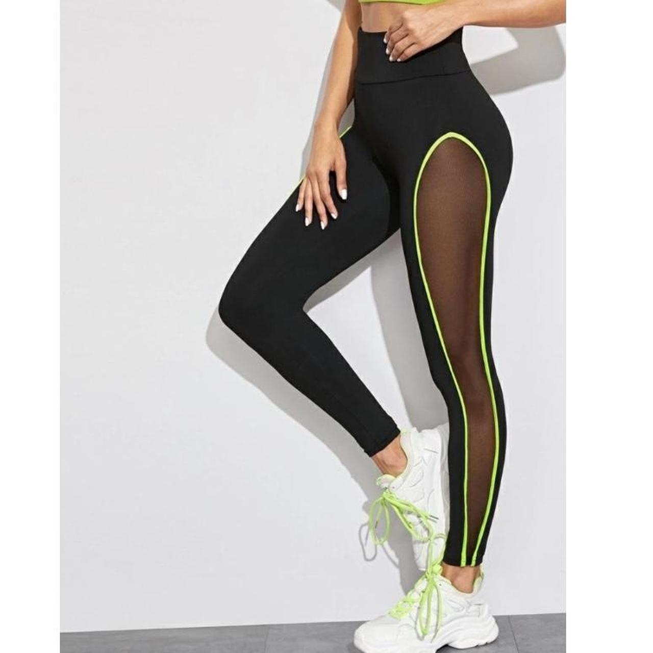 Black and neon green leggings best sale