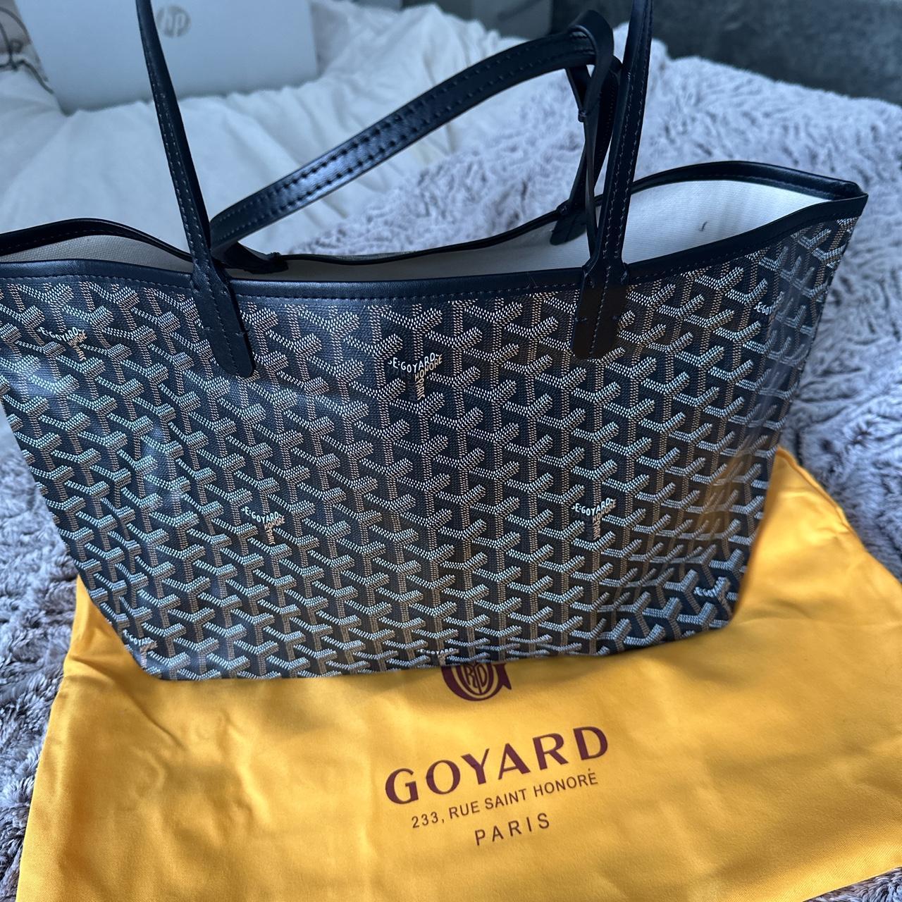 Goyard tote bag PM size with dustbag in black 28cm... - Depop