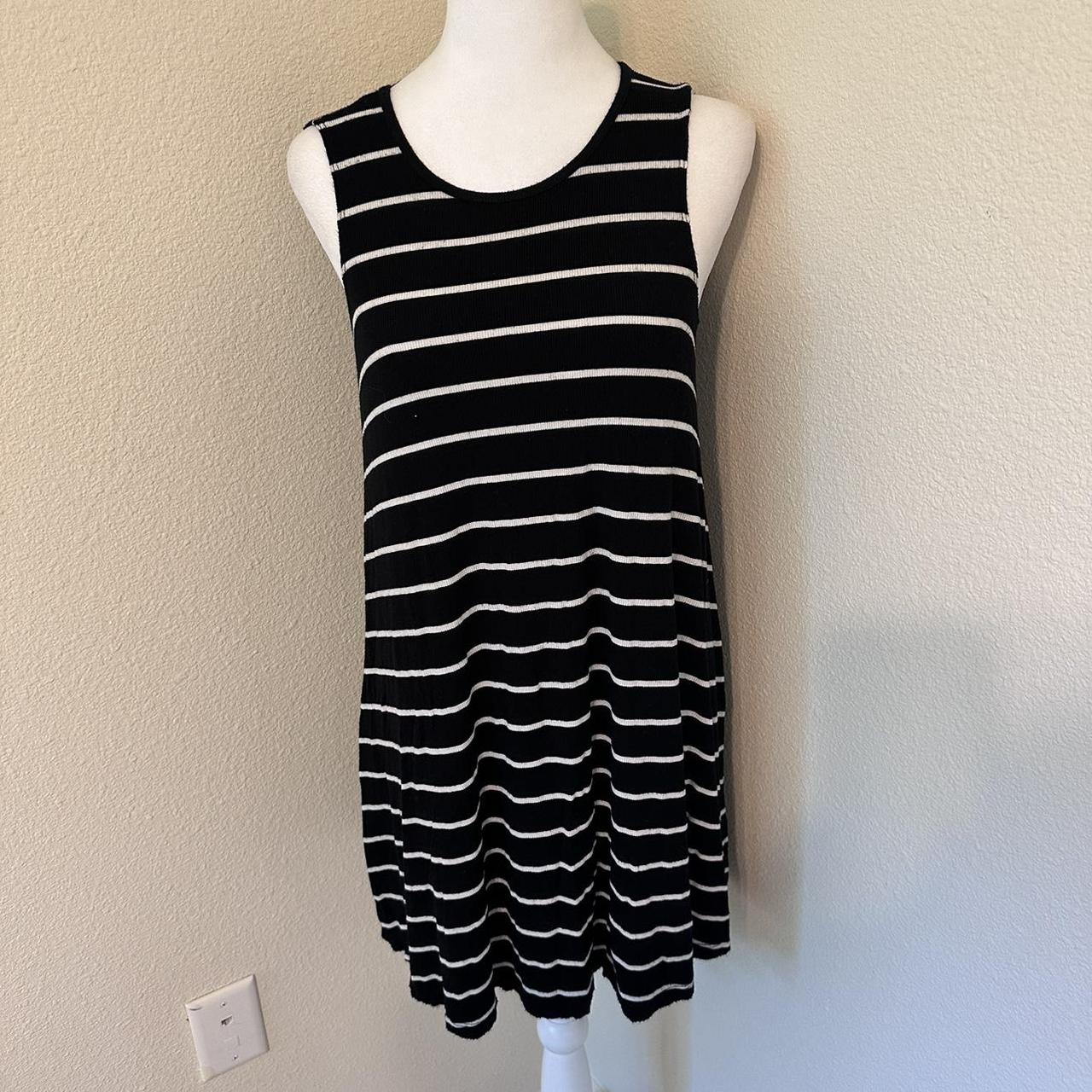 Black and white striped dress with a round neck and. Depop