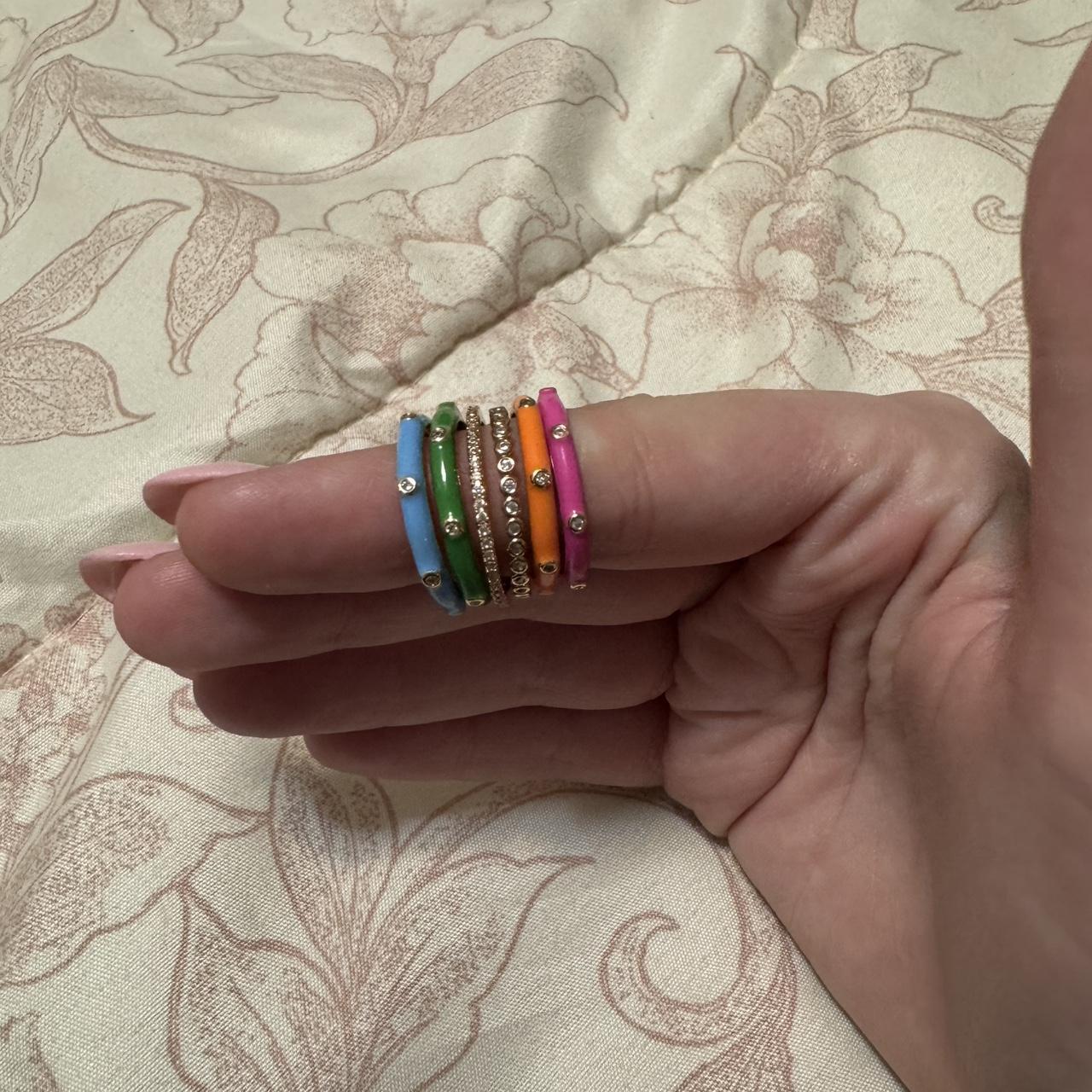 Women's Ring - Multi – Multi-coloured stackable r… - image 2