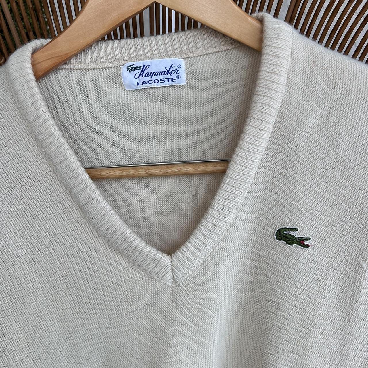 Lacoste Women's Cream Jumper Depop