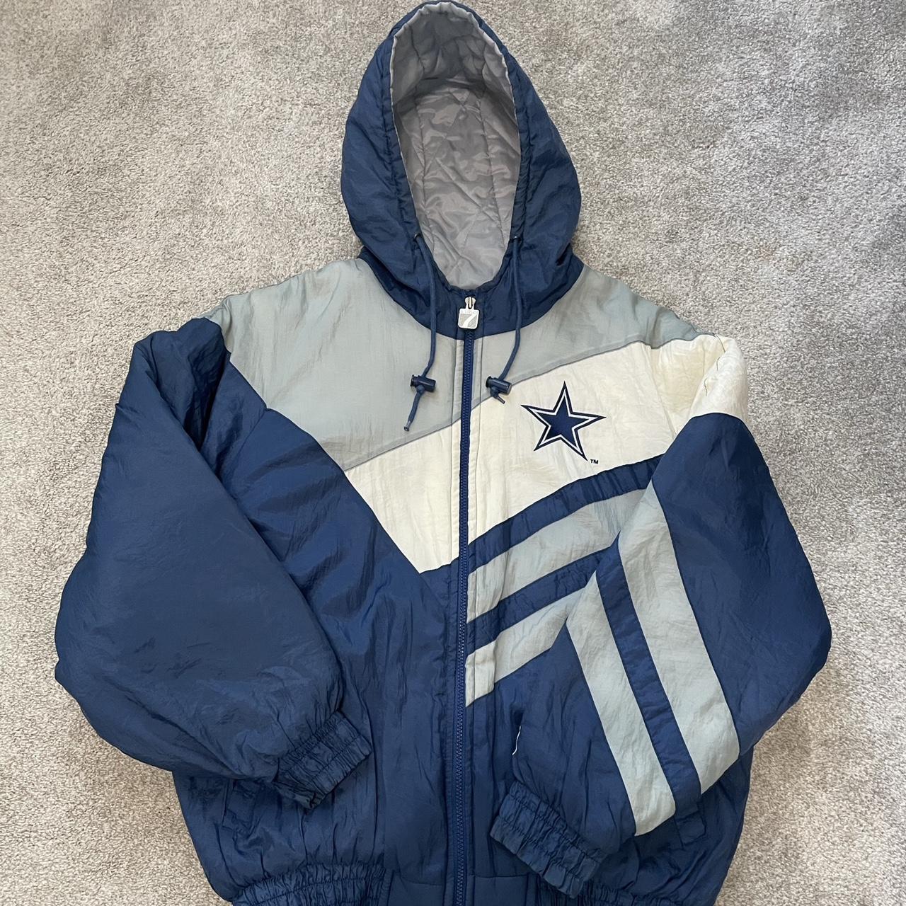 Vintage 90's Dallas Cowboys Starter Hooded Puffer - Depop