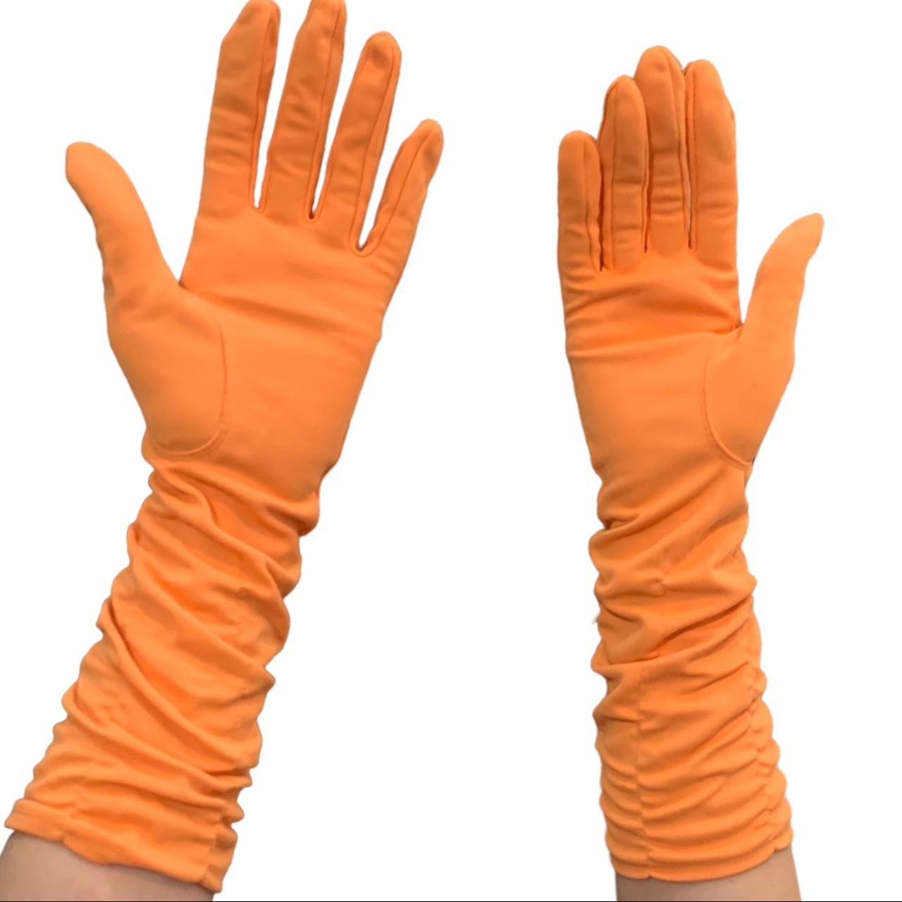 Long light orange gloves vintage 50s Kayser dress... Depop