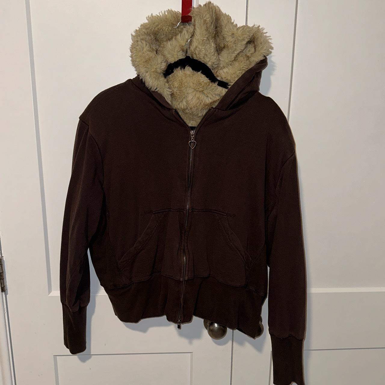 Fur Lined Zip up hoodie Look at measurements for... - Depop