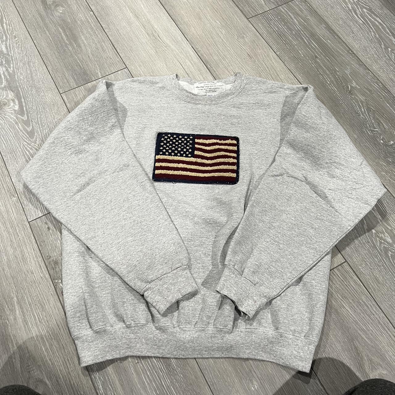 Item: Vintage American Flag Crewneck Size:... - Depop