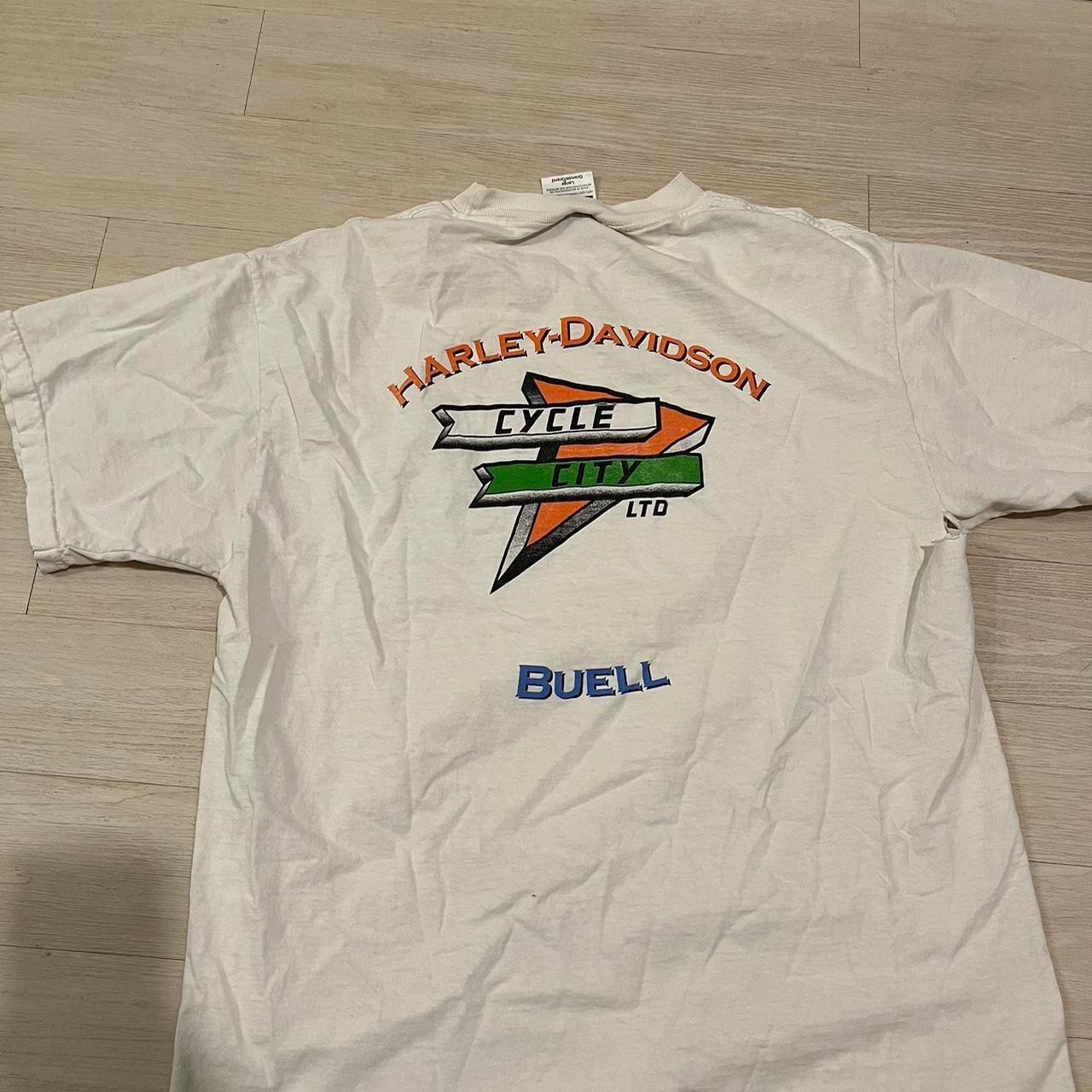 white vintage harley davidson t shirt