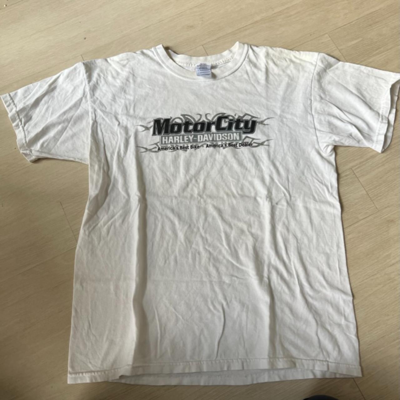 white vintage harley davidson t shirt