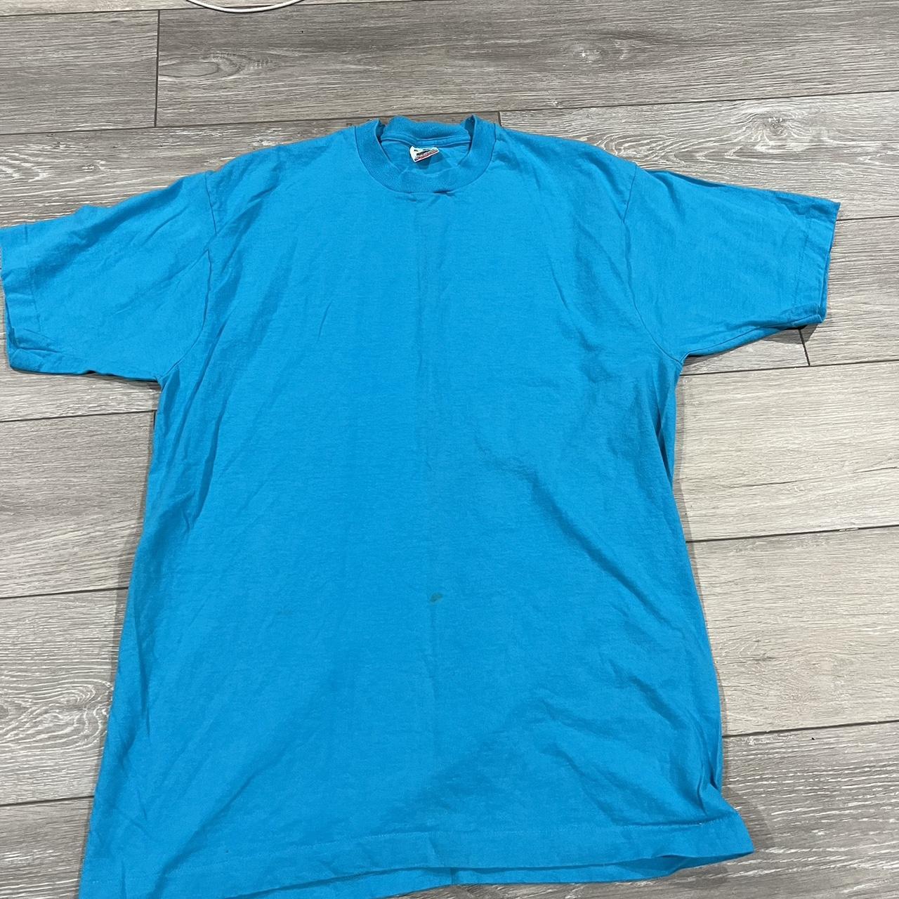 Fruit of the Loom Men's Blue T-shirt | Depop