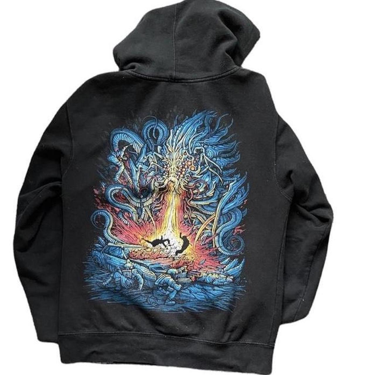 Mens black and blue hoodie Clearance