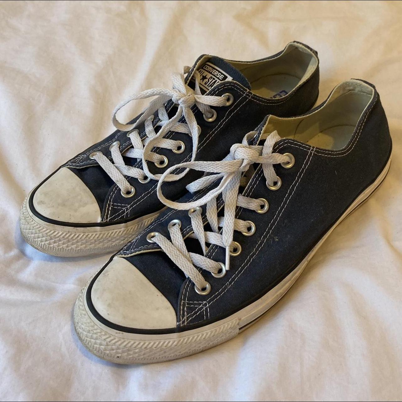 Converse Men's Blue and White Trainers | Depop