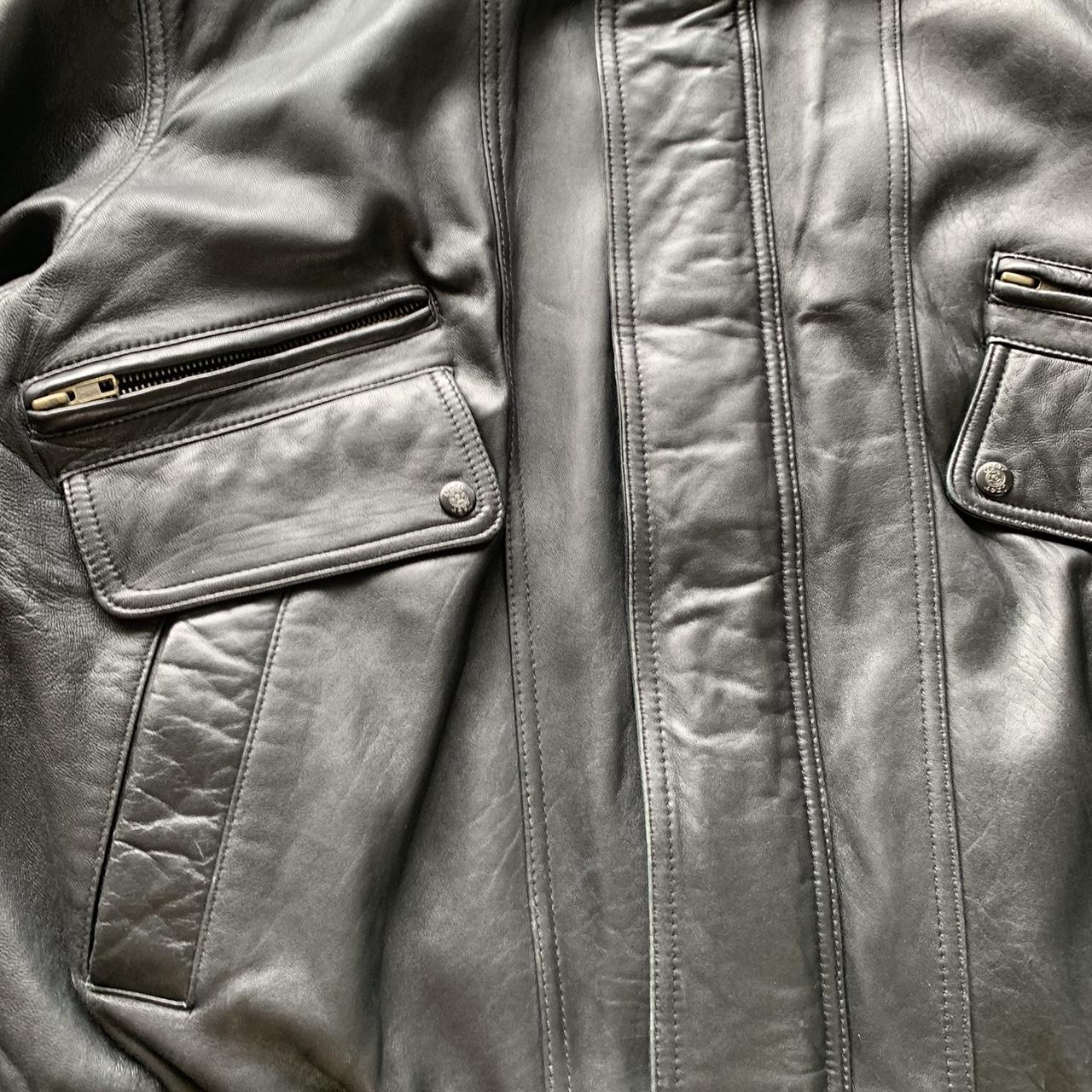 Vintage 90s Lucky Leather Los Angeles Leather Bomber... - Depop