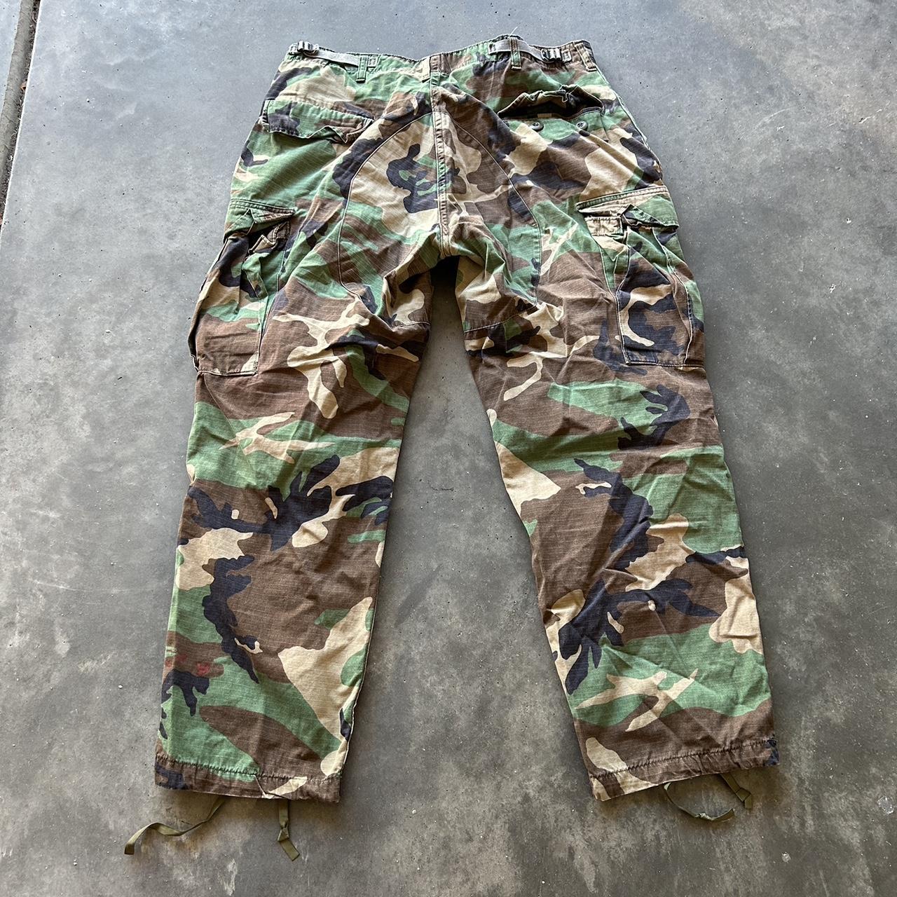 Vintage 80s Army Camo Baggy Field Cargo Pants •... - Depop