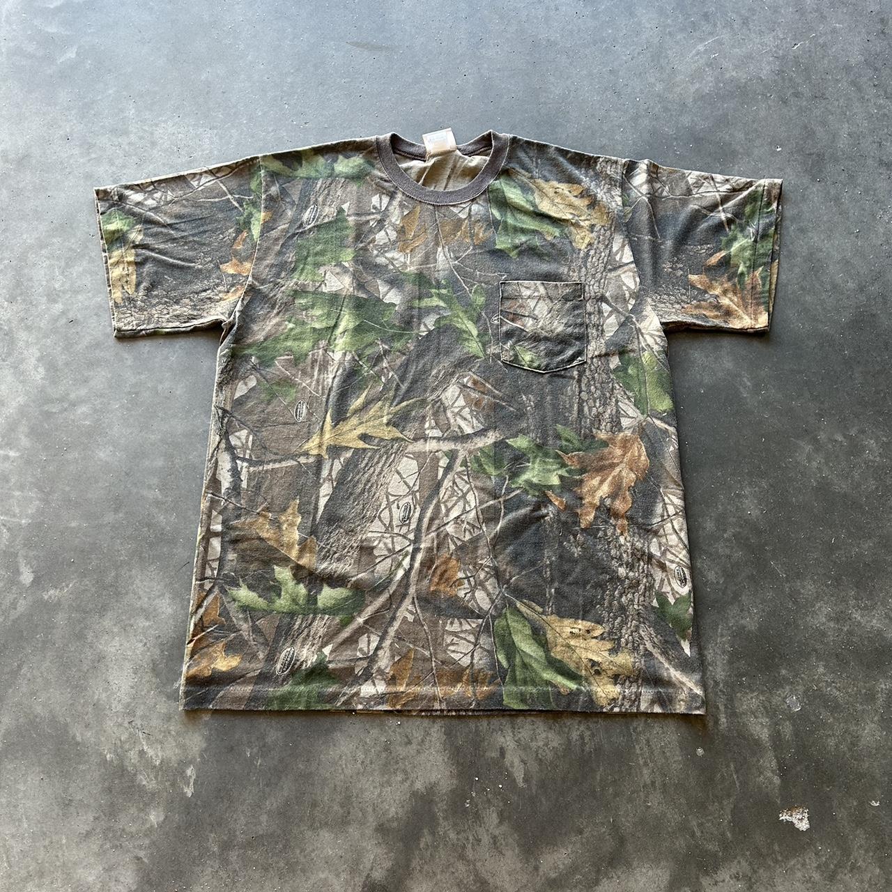 Vintage 90s Single Stitch RealTree Camo Pocket... - Depop