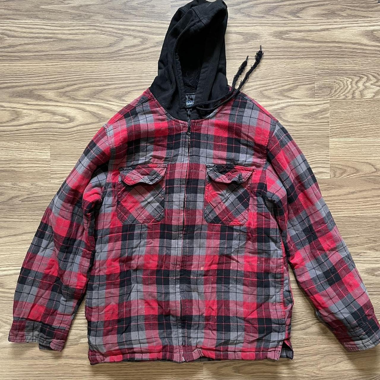 FADED GLORY ZIP INSULATED FLANNEL JACKET SIZE. Depop