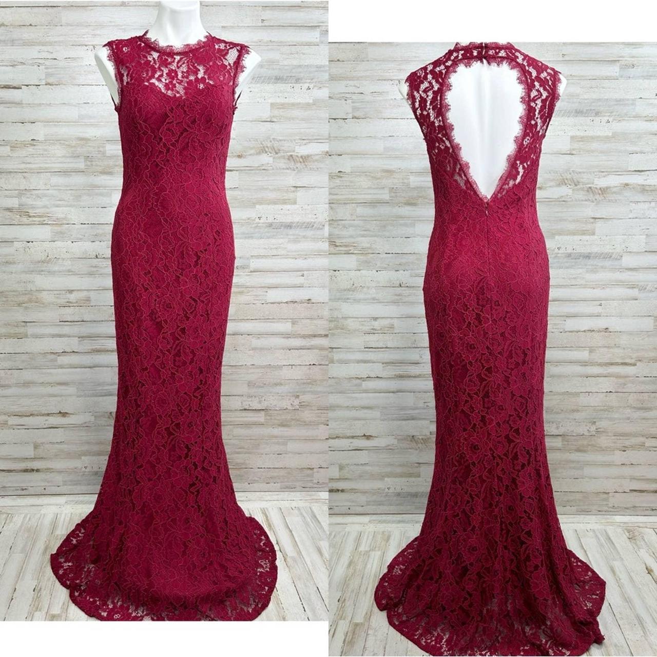 Aidan Mattox Lace Maxi Gown Dress Womens Size 4 Depop