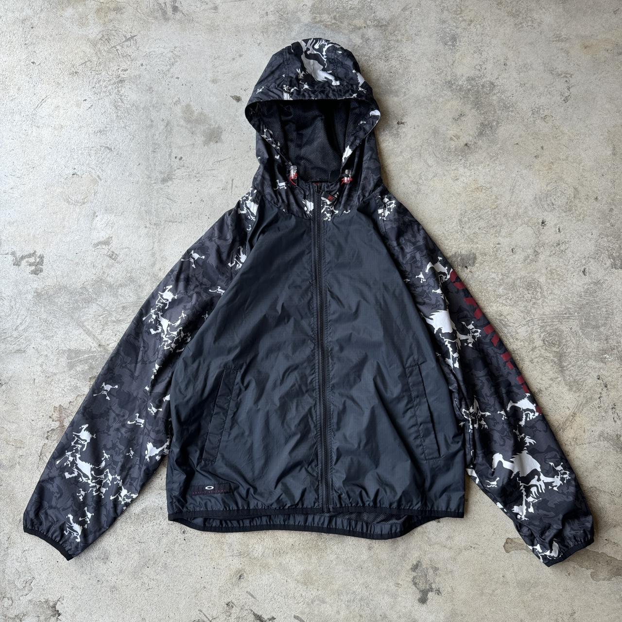 00s Oakley nylon jacket skull 2way Black